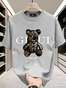 GucciS Modern Elegant And Timeless Classic USA T-Shirt-LeeS/DiorSSNew Casual T-Shirts For Men And Women - Xám - Xem 3