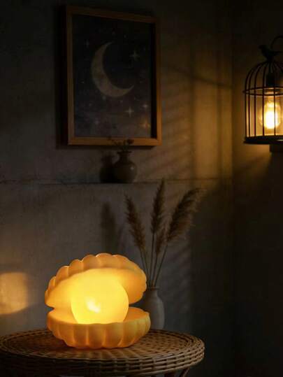 Đèn LED hình vỏ sò ngọc trai độc đáo, thích hợp trang trí phòng ngủ, đầu giường, phòng khách, phòng học, các dịp lễ, sinh nhật, quà tặng, đèn trang trí bàn làm việc, đèn ngủ cạnh giường.