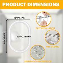 12pcs High Quality Flexible Plastic Shower Curtain Hooks - Transparent C-Shaped Rings, With Rotatable Design, Easily Slide On Shower Rod, Durable Bathroom Accessory, Shower Hooks - Multicolor - View 4