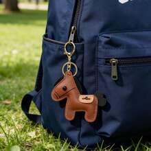 1 pieza Llavero de cuero de caballo en miniatura personalizado, dije para bolso, regalo del Día de la Madre, regalo para ella, regalos para novio, llavero de coche, llavero de caballo de cuero, llavero colgante de caballo de la suerte, adecuado para parejas, novio y novia, regalo personalizado de equitación - Multicolor - Ver 5