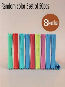 Conjunto de 50 modeladores de cachos - Crie penteados ondulados naturais - Ideal para fazer penteados em casa, adequado para cabelos longos, médios e curtos. - Multicolorido - Ver 9