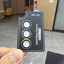 合金金属环 AR AF 镀膜 S26 Ultra S25 S24 S23 Plus FE Ultra 系列相机镜头保护膜，钢化玻璃镜头盖，镜头保护膜，防摔防刮，春季复活节礼物 - 銀色 - 查看 5
