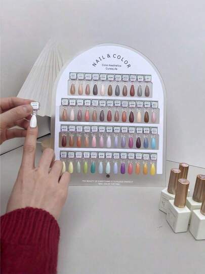 New Magnetic Color Palette Set, Available In 12/24/36/48/50 Colors, Includes Nail Stickers & Number Stickers, Detachable For Color Testing, Acrylic Display Board, Nail Polish Gel Pattern Making, Suitable For Professional Nail Salons And DIY Home Use