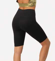 Essential High-Waisted Yoga Shorts - Versatile 1/2/3-Piece With Side Pockets | Stretchy Slim-Fit For Casual Wear, Travel & Light Exercise - 2pcs(black) - 查看 5
