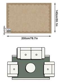1 pieza Alfombra moderna y minimalista con patrón de onda geométrica, alfombra de felpa sintética, adecuada para baño, cocina, entrada, pasillo, mesita de noche, sala de estar, dormitorio, felpudo lavable a máquina para todo el año, decoración del hogar - Multicolor - Ver 14
