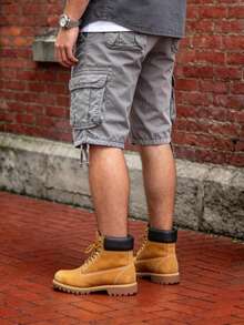 Men's Cargo Shorts Washed Cotton Casual  Multi Flap Pockets Lightweight Comfortable Summer Bottoms For Urban Streetwear Daily Commute Weekend Outings,Mens Clothes - Xám - Xem 3