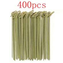 20/50/100/200pcs Bamboo Knotted Flower Fruit Toothpicks, For Snack Beverage Decoration, Handmade Food Picks With Loop, Suitable For Party, Christmas, Wedding, BBQ - Cadet Blue - View 16