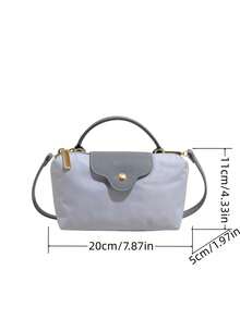 New Fashion Solid Color Minimalist PU Bucket Bag, Elegant Versatile Handbag Suitable For Work, Shopping, Dating, Shoulder Strap - Baby Blue - View 3