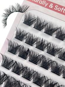 Hinarin 120 Pcs C Curl Individual Eyelashes Thick Extensions Lashes Clusters Natural Look Individual Lashes Dramatic Cluster Lashes For Used Daily Makeup Extensions - C - View 3