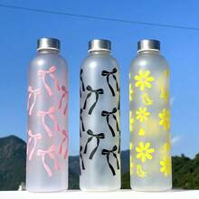 1pc 1000ml Matte Water Bottle, Original Butterfly Print Stainless Steel Leak-Proof Sports Cap, Fitness Essential, Fashionable Home & Kitchen Item, New Year, Valentine's Day, Mother's Day, Father's Day, Summer, Back To School Gift - Multicolor - View 2