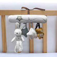 Nuevo colgante para cuna de bebé, sonajero de conejo, asiento de , juguete de peluche, compañero de sueño multifuncional para bebé, regalo de decoración colgante T08H - Blanco - Ver 4