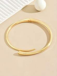 1 Set Women's Designed Gold-Plated Open Geometric Minimalist Jewelry Set, Can Be Worn Alone Or Stacked, Suitable For Afternoon Tea, Shopping, Gathering, Party, Evening, Wedding, Events, Holidays, Dates - Gold - View 4