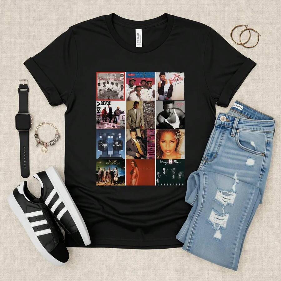 New Edition Way Tour Shirts, Concerts Shirts, Albums - màu đen - Xem 1