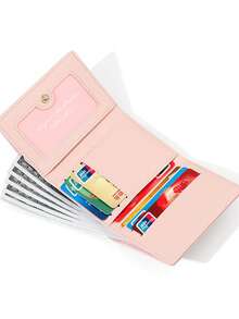 New High-Quality Minimalist Trifold Women Wallet, Multi-Card Slots, Cute Bow Design Short PU Wallet - White - View 9