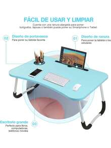 DeTODO Mesa Plegable Para Laptop Con Lampara Luz LED y Ventilador COLOR ALEATORIO - Multicolor - Ver 4