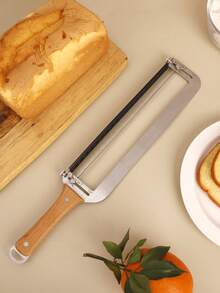 1pc 304 Stainless Steel Bread Slicer With Vintage Beechwood Handle, Serrated Cutting Knife, Precise Bread Slicing Tool For Uniform Slices Without Crumbs, Baking Essential, Breakfast DIY, Kitchen Baking Accessory, Baguette Bread Cutter, Bread Holder With Handle - View 11