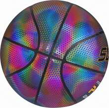 SQUAD NightPlay Reflective Basketball Size 5, Size 7 - Cool Holographic Glow Basketball for Night Game, Ideal Gift for Boys Girls 10-14 Year Old, Cool Teen Toys - ColorA - Ver 7