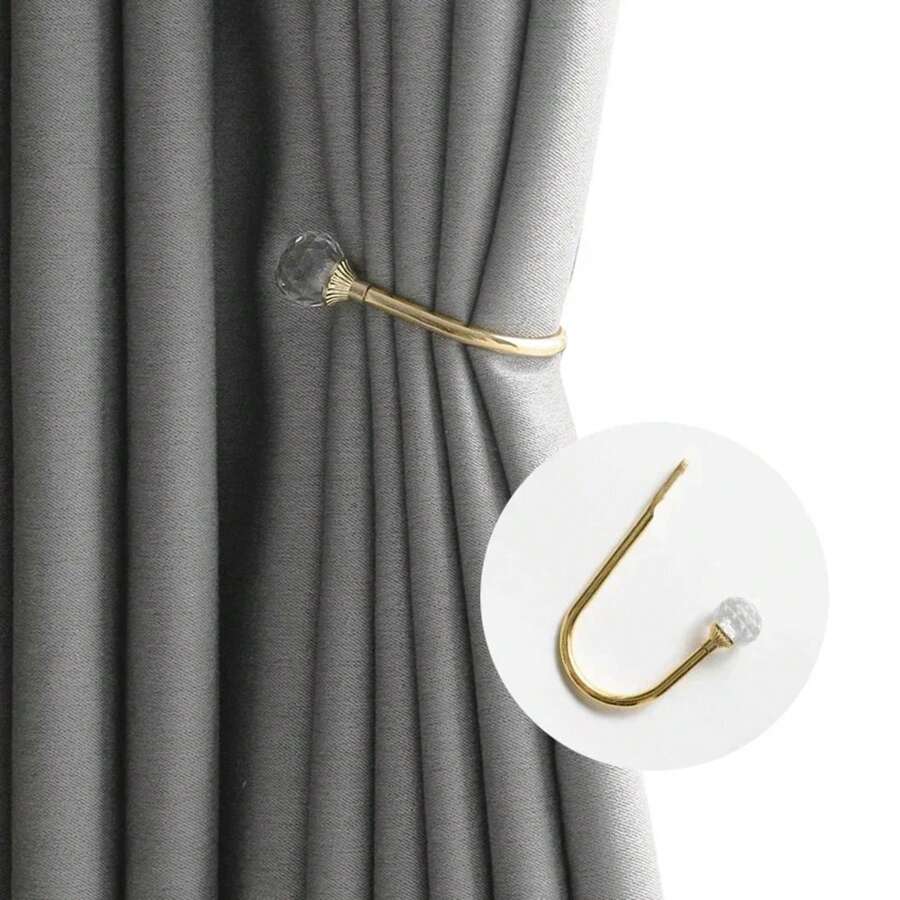 Soporte de lazo de brazo de borla de corbata de Metal para el hogar, accesorios de suspensión de decoración de pared de ventana en forma de U, moda - E - Ver 1