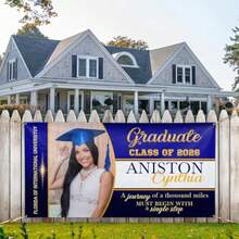 1pc Personalized Graduation Banner With Photo Name Class Of 2026 Custom Graduation Backdrop Congratulations Graduate Party Decorations Supplies Congrats Grad Banners Yard Sign Graduation Gifts - 顏色4 - 查看 3