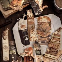 10张/包贴纸，书脊迷你风景系列，复古书籍主题烫金硬卡纸贴纸，可用作书签、剪贴簿用品、笔记本配件，也可用于装饰卡片、相框、电脑、手机壳、水杯、旧杂志、铅笔盒、行李箱、桌面装饰贴纸、返校季贴纸、文具趣味贴纸，适用于Kindle - 貼紙包 - 查看 7