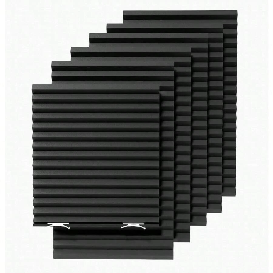 6 Packs Blackout Blinds, Temporary Blinds For Windows, Easy To Cut And Install, Window Shade 36" W X 72" L, Black Out Window Cover With 12 Clips, Black - Black - View 1
