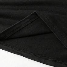 Plus Size Olive Army Women'S Casual Graphic T-Shirt - Black With Bold F@#K AROUND & FIND OUT Graffiti Print, Geometric Pattern, Regular Fit, All-Season Comfort, Graphic Tees Women,, Plus Size Women Clothes, Gym Clothes Women, Summer Outfits - 黑色 - 查看 4