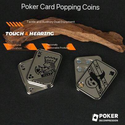 扑克牌拍击硬币，AK减压玩具，解压小工具