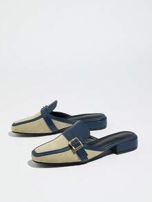 新款时尚露跟拖鞋，百搭柔软鞋底防滑女式凉鞋 - 卡其色 - 查看 6