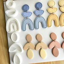 Bohemian Style Polymer Clay Earring Cutter Set, DIY Soft Clay Earring Mold, For Earrings, Brooches, Pendants, High Precision Soft Clay Cutting Mold - White - View 5