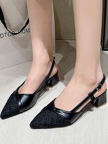 Teenagers' Sexy Shiny Gold Pointed Toe High Heel Sandals With Ankle Strap And Open Toe Design - Ideal For Parties And Events - Black - View 3