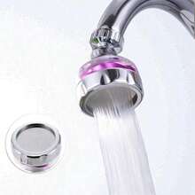 Filtro Purificador de Agua para Grifo con Cabezal Giratorio 360°, Ahorro de Agua y Alta Presión, Adaptador Universal Antisalpicaduras para Cocina y Baño - Multicolor - Ver 1
