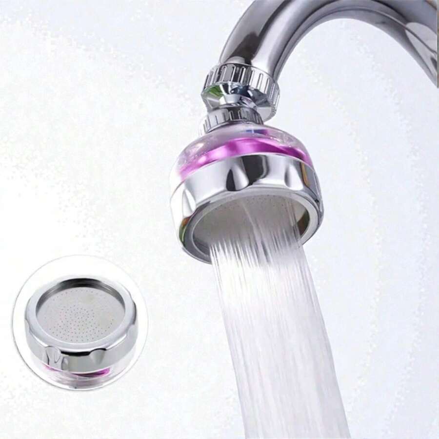 Filtro Purificador de Agua para Grifo con Cabezal Giratorio 360°, Ahorro de Agua y Alta Presión, Adaptador Universal Antisalpicaduras para Cocina y Baño - Multicolor - Ver 1