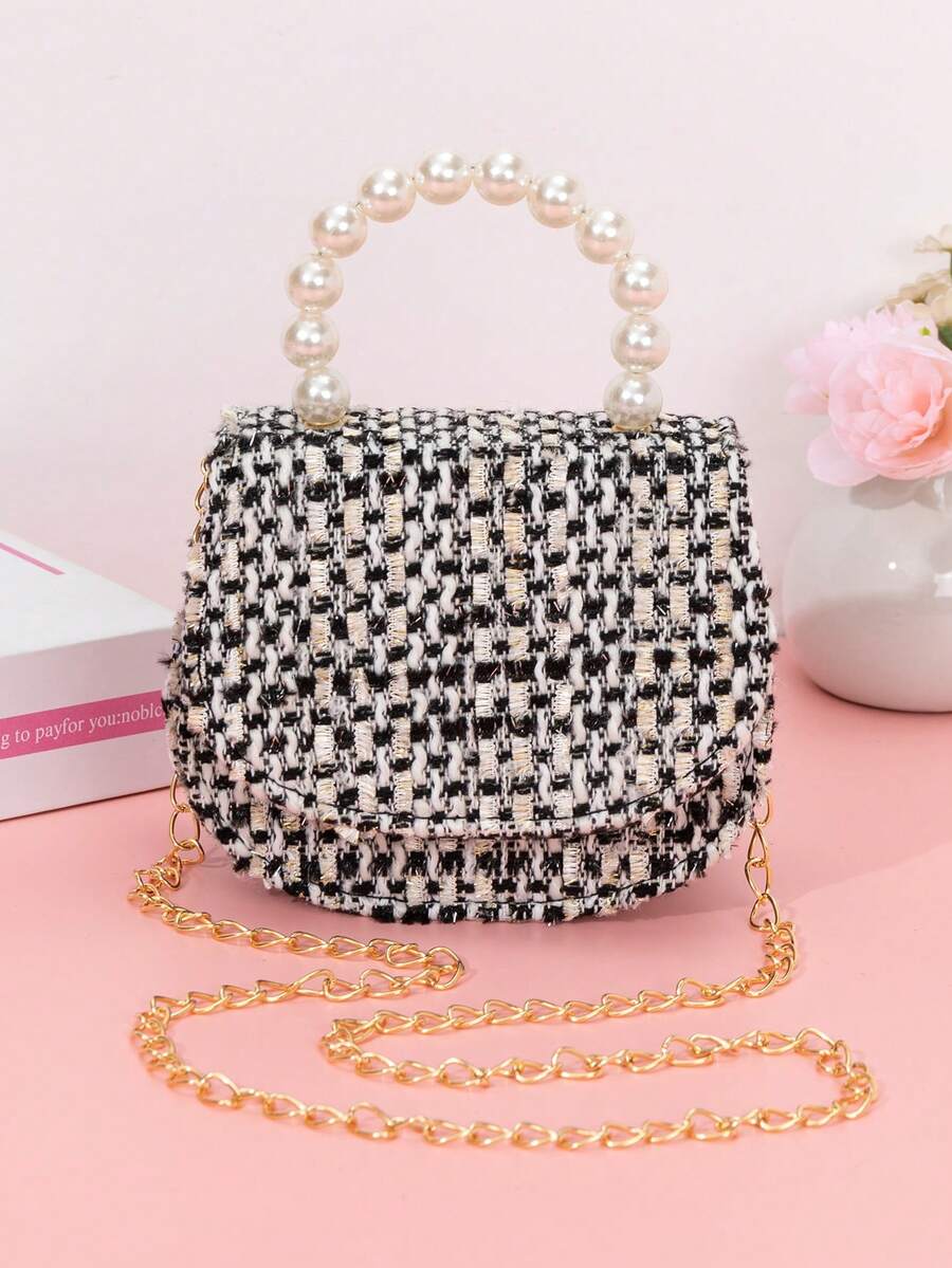 1pc Plain Rhombus Pattern Handbag & Shoulder Bag, Suitable For Outings, Back To School Gift, Holiday Gift - Diamond Pattern Solid Color - View 1