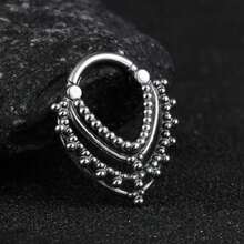 1pc New 16G Water Droplet With Sphere 316L Surgical Steel Vintage Septum Clicker Nose Rings Hoop Studs Hinged Segment Piercing Jewelry Fashion - 2181 - View 13