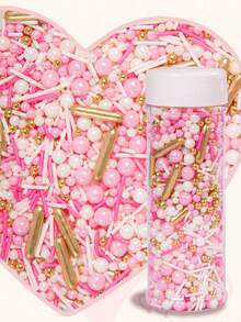 120g / 4.2oz Hạt trang trí bánh ăn được cho Ngày của Mẹ và Ngày Valentine, hỗn hợp kẹo hình trái tim và hình hoa hồng, dùng để trang trí bánh cupcake, sô cô la, bánh macaron và bánh donut, trang trí tiệc theo chủ đề Ngày Valentine. - Xem 13