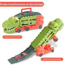 Set de Mini Dinosaurio Transformable, Auto de Aleación Incluido, Portátil y Expandible, Juguete Favorito para Niños, Regalo Divertido - Camello - Ver 5