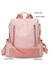 Women's Fashion Large Capacity Anti-Theft Laptop Backpack For Travel - Pink - View 7