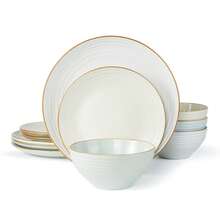 Richmount Dinnerware Set For 4 People, Stoneware Dinnerware Set With Speckled And Ribbed Pattern, Complete With Plates And Cereal Bowls, Dishwasher And Microwave, Scratch Resistant - 彩色 - 查看 6
