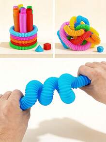 10pcs Pop Tubes Sensory Toys: Great For Developing Fine Motor Skills, Perfect Christmas & !,Sensory Toys,Kids Toys,Party Favors For Kids - Multicolor - View 2