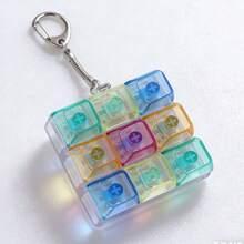 1 móc khóa giảm căng thẳng, đồ chơi thư giãn mini, móc khóa bàn phím thời trang - Phụ kiện để bàn độc đáo, giảm căng thẳng, làm từ PVC/Acrylic/Kim loại, khóa càng cua, thích hợp để treo trên túi xách và ba lô, trang trí hàng ngày, quà tặng ngày lễ - Bạc - Xem 2