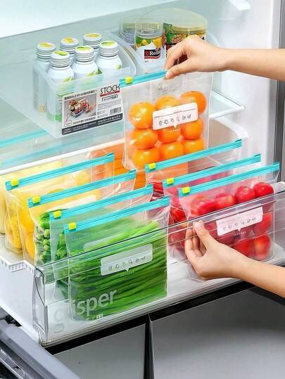 45 Pieces Of Resealable Food Storage Bags (Contains 10 Large Bags + 15 Medium Bags + 20 Small Bags), Thickened Freezer Bags, Suitable For Microwave Heating, Blue, Used For Long-Lasting Food Preservation And Organization, Transparent PE Bag Zipper Bag, Suitable For Kitchen Food Separation Collection, Snack Storage