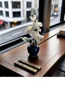 1 Piece Artificial Phalaenopsis Orchid Potted Plant Decor, Suitable As Gift For Friends And Family - White - View 3