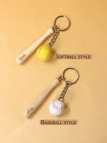 Custom Baseball Bat Keychain With Name, Personalized Sports Key Chain For Bag Backpack Keys-With Box/Without Box, Customized Softball Charm For Team Player Fan, Everyday Accessory And Game Day Keepsake, Customizable Birthday Father'S Day Gift, Unique Present For Husband Sports Lover - Style a - View 3
