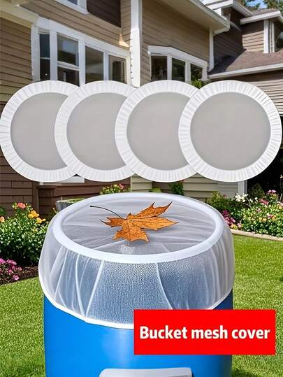 3pcs White Outdoor Water Tank Leaf Protection Net, Water Tank Protective Cover Filter, Anti-Insect And Leaf Water Tank Cover, Suitable For Garden, Lawn, Outdoor Water Bucket Protection And Filtration, Applicable To Outdoor, Sunshade Tent, Party Picnic, Barbecue (3 Sizes)