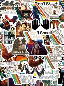 55pcs Arc Stickers Arc Merch Cool Stickers Graffiti Stickers For Water Bottle, Guitar, Luggage, Phone, Case, Laptop, Skateboard, Gift Scrapbook Supplies Stationery Funny Stickers Kindle - A - View 1