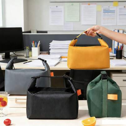 1 Stück hochwertige minimalistische isolierte Lunch Tasche, Bento Box Träger mit großer Kapazität, tragbare Outdoor Picknick Arbeit Lunch Tasche