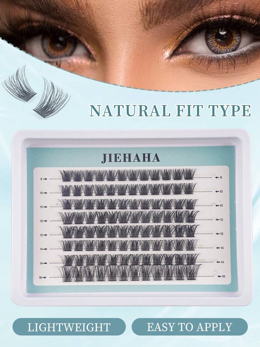 96 Pack Single Lash Tuft T 50 Curly 8-16mm Wide Handle Cheap DIY Eyelash Tufts With Natural Styling And Ultra-Thick, Reusable Personal Lashes. Ideal For Everyday Life At Home Or On The Go, Weddings, Dates, Parties And Music Festivals, Spring And Travel, Eyelash Tufts, Eyelashes, Eyelashes, False Eyelashes - D - View 1