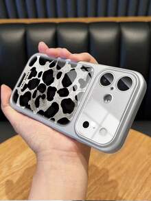 Leopard Print Foil Stylish Protective Phone Case Compatible With IPhone 17 Pro Max, Full Camera Protection, Fashionable And Unique Design For IPhone 16/15/14/13 Series - Silver - View 2