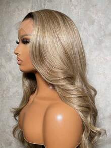 Ash Ombre Blonde Body Wave Human Hair Wig For Women 13x4 HD Lace Front Wigs Pre Plucked With Baby Hair Blonde Ombre Colored Water Wave Lace Frontal Wig Glueless 250 Density Human Hair Wigs For Daily Wear - Màu ombre - Xem 6