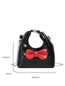 蝴蝶结设计手提包，时尚链条迷你包，个性化零钱包口红小包，单肩斜挎包 - 彩色 - 查看 6